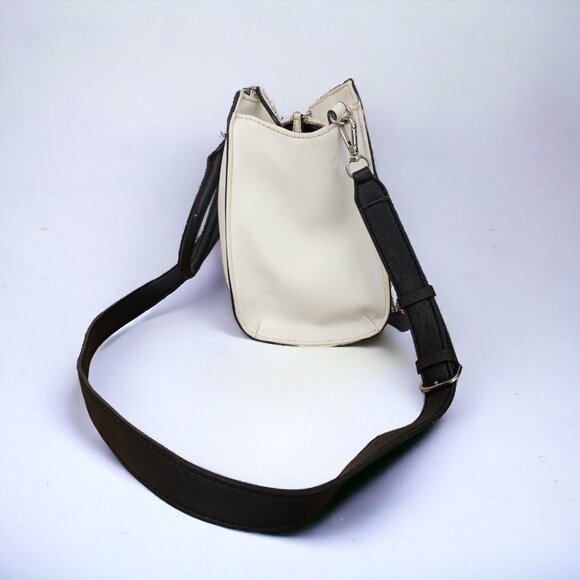 Guess 1981 White, Cream & Black Handbag / Shoulder Satchel / Purse With Adjustab - Picture 4 of 16